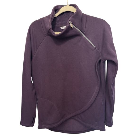 Athleta Purple Sweatshirt Cozy Karma Asym Pullover w/zipper Womens Size M - Picture 1 of 9